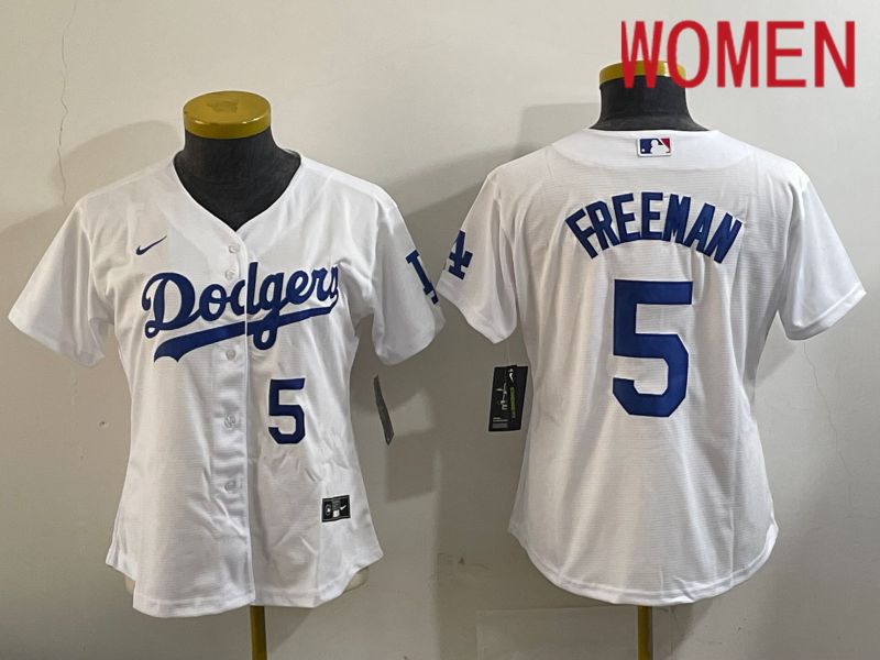 Women Los Angeles Dodgers #5 Freeman White Game 2024 Nike MLB Jersey style 11204